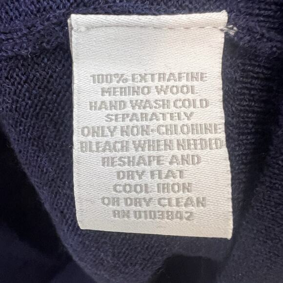 Toscano Firenze Men's Merino Wool Vest Sweater Sz XL Navy Blue Office Preppy - Picture 9 of 11